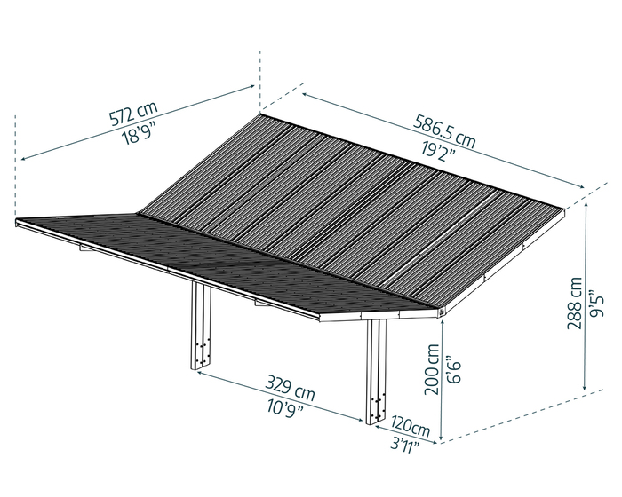 Carport Sydney Wings 572 x 586,5 cm Svart Canopia by Palram
